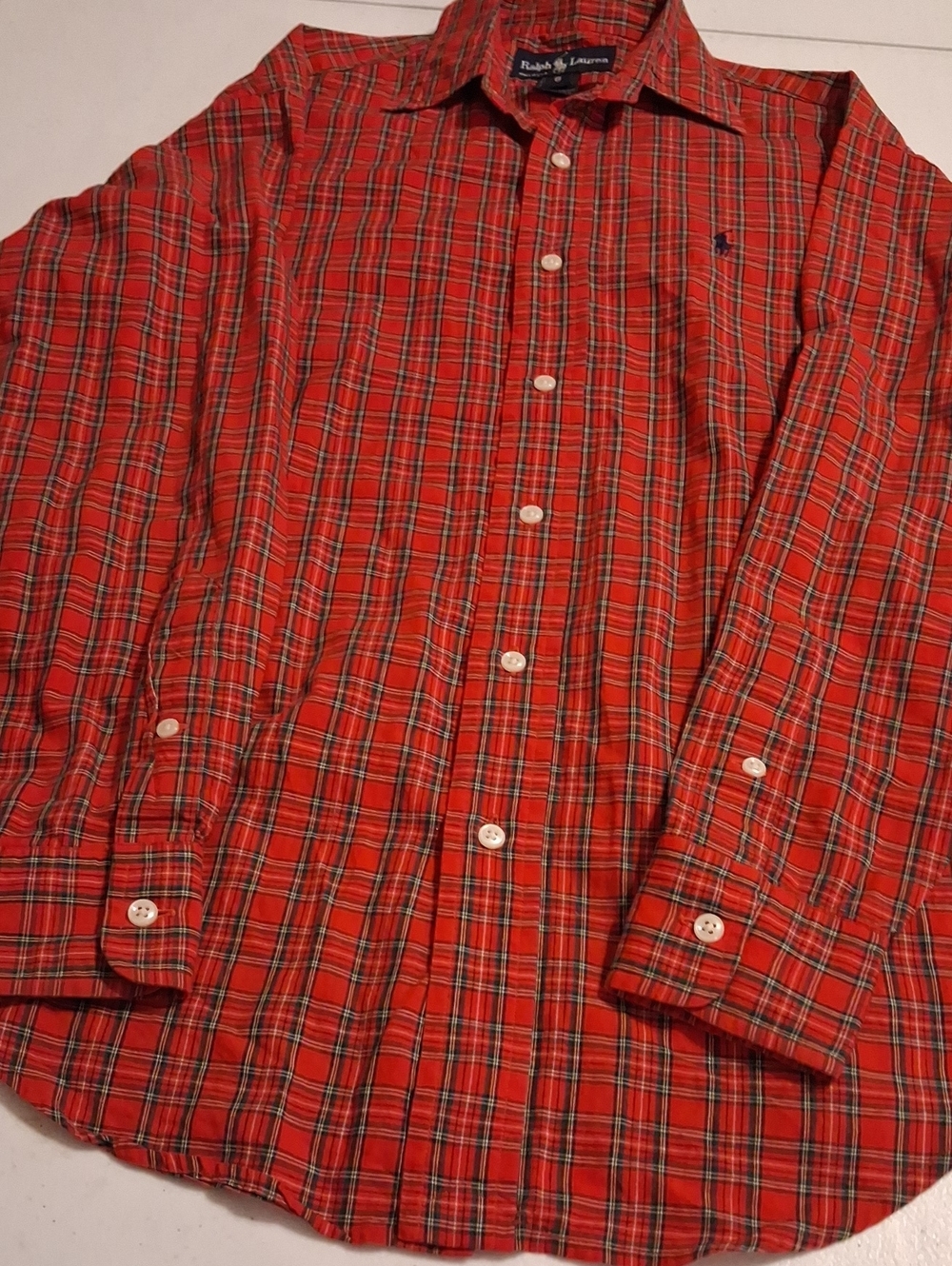 Ralph Lauren Red Green Plaid Button-Down Shirt